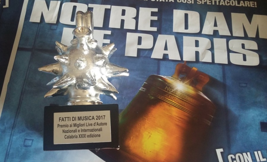 COSENZA: A NOTRE DAME DE PARIS IL "RICCIO D'ARGENTO" DI FATTI DI MUSICA COME MIGLIORE PRODUZIONE MUSICALE DI TUTTI I TEMPI.
